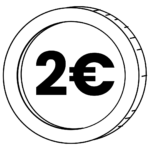 icono moneda descuento 2 euros